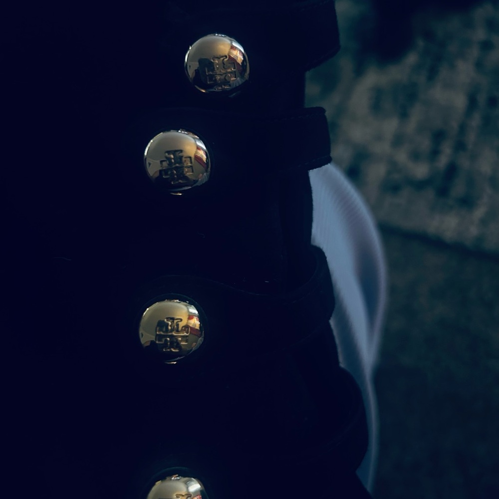 Tory Burch Black Booties with Gold Buckles - Picture 9 of 9